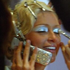 Paris Hilton with a blinged cell phone
