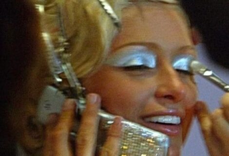 Paris Hilton with a blinged cell phone